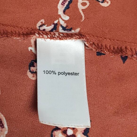 Maurices Rust Floral Button Front Blouse Size 3x Plus - Picture 7 of 8